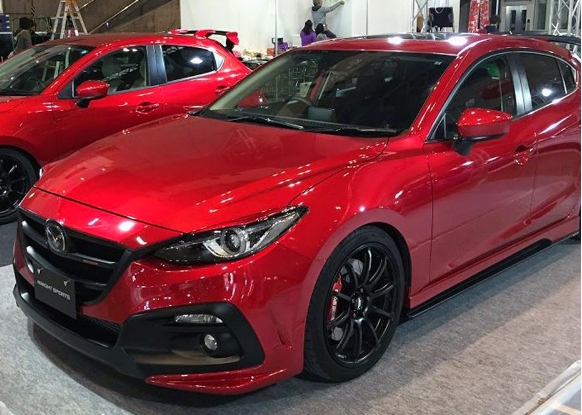 กันชนหน้า MAZDA3 2014-2015 ทรง MPS งานอินเจ็คชั่น PP นำเข้า